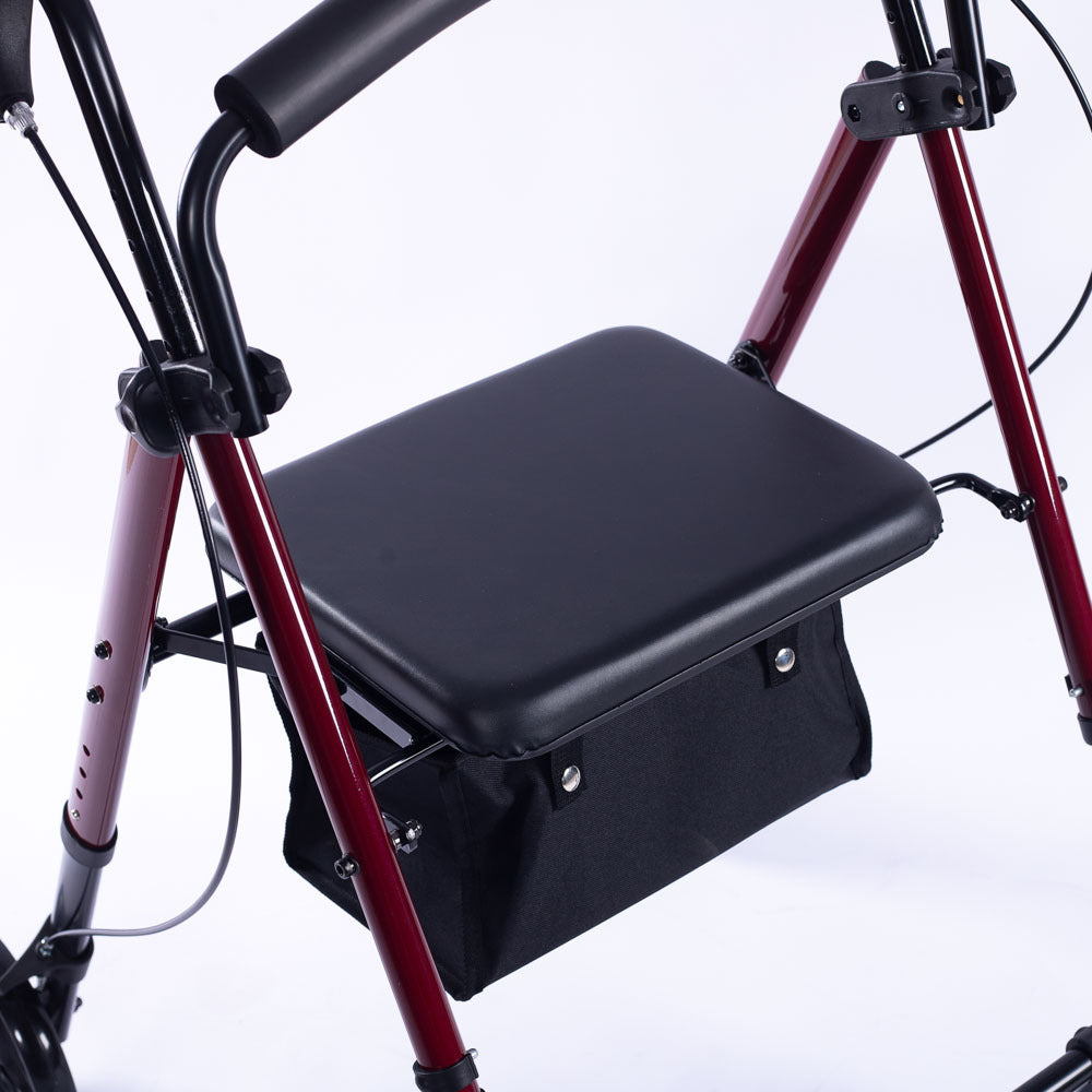 EQUIPMED Lightweight 4-Wheel Rollator Walker for Stability and Independent Living - Red