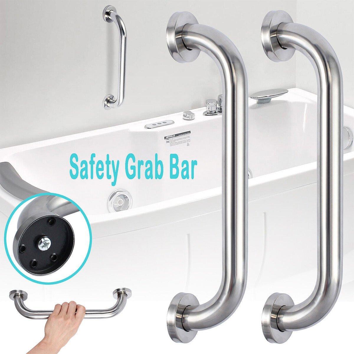 Set of 2 43cm Stainless Steel Grab Bars for Shower & Toilet
