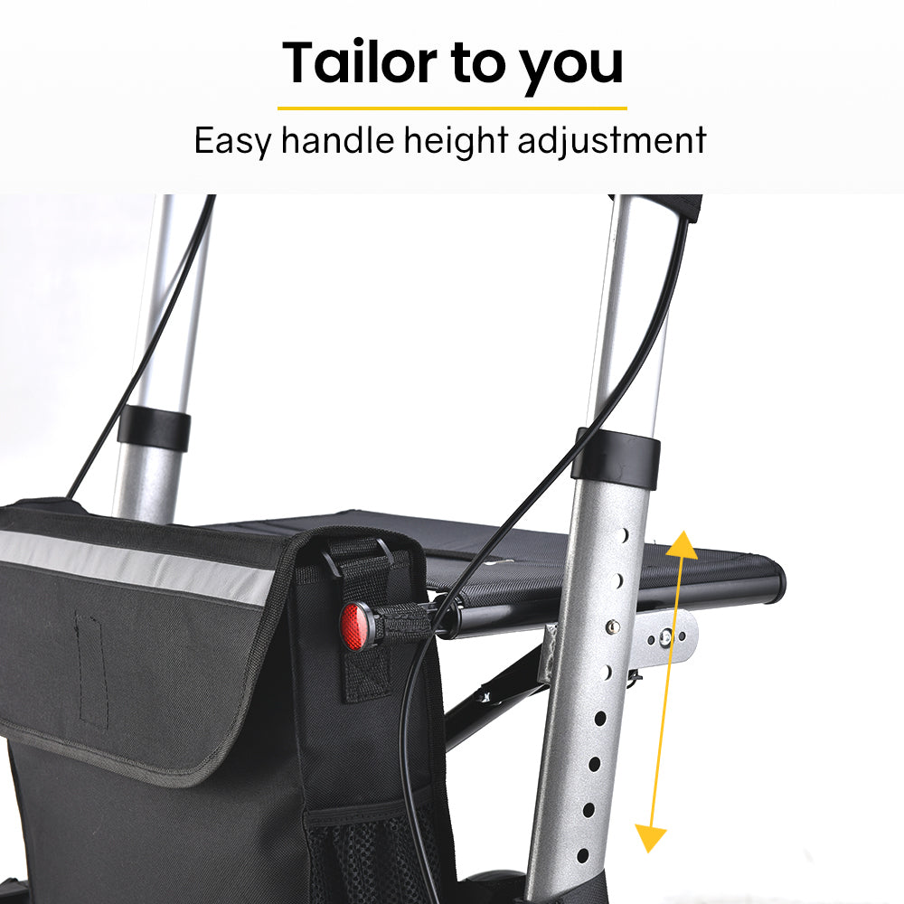 EQUIPMED Foldable Aluminum Walking Frame Rollator