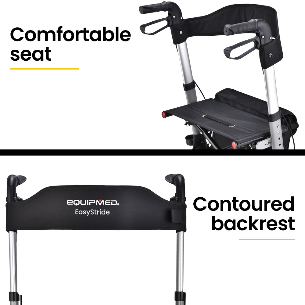EQUIPMED Foldable Aluminum Walking Frame Rollator