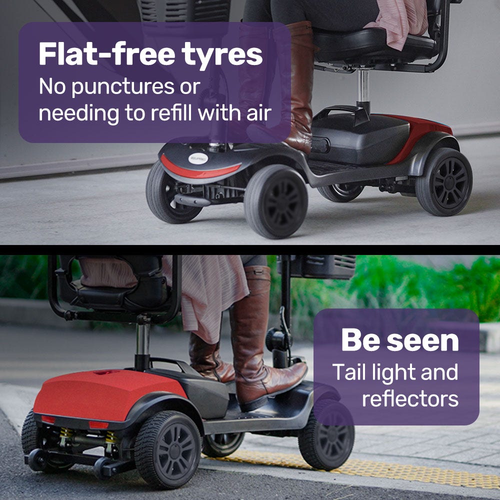 EQUIPMED SmartRider Electric Mobility Scooter - Black & Red