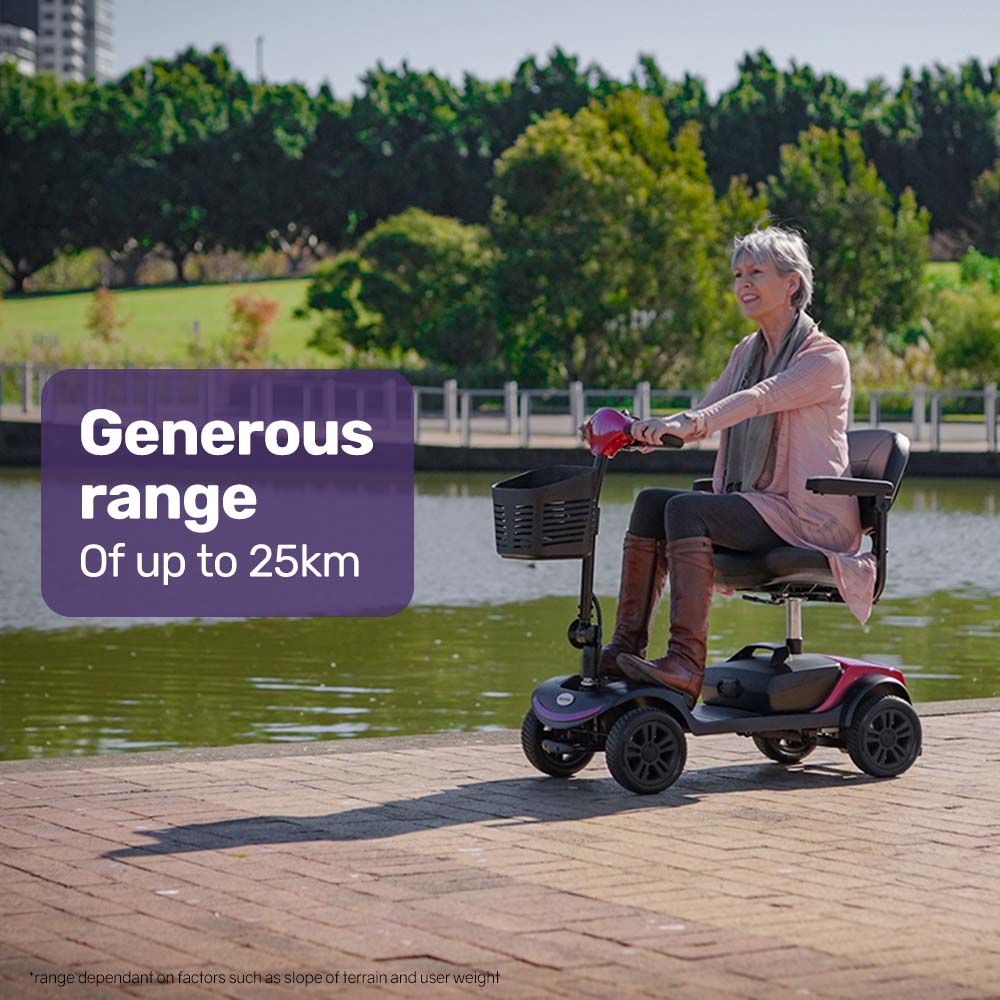 EQUIPMED SmartRider Electric Mobility Scooter - Black & Red