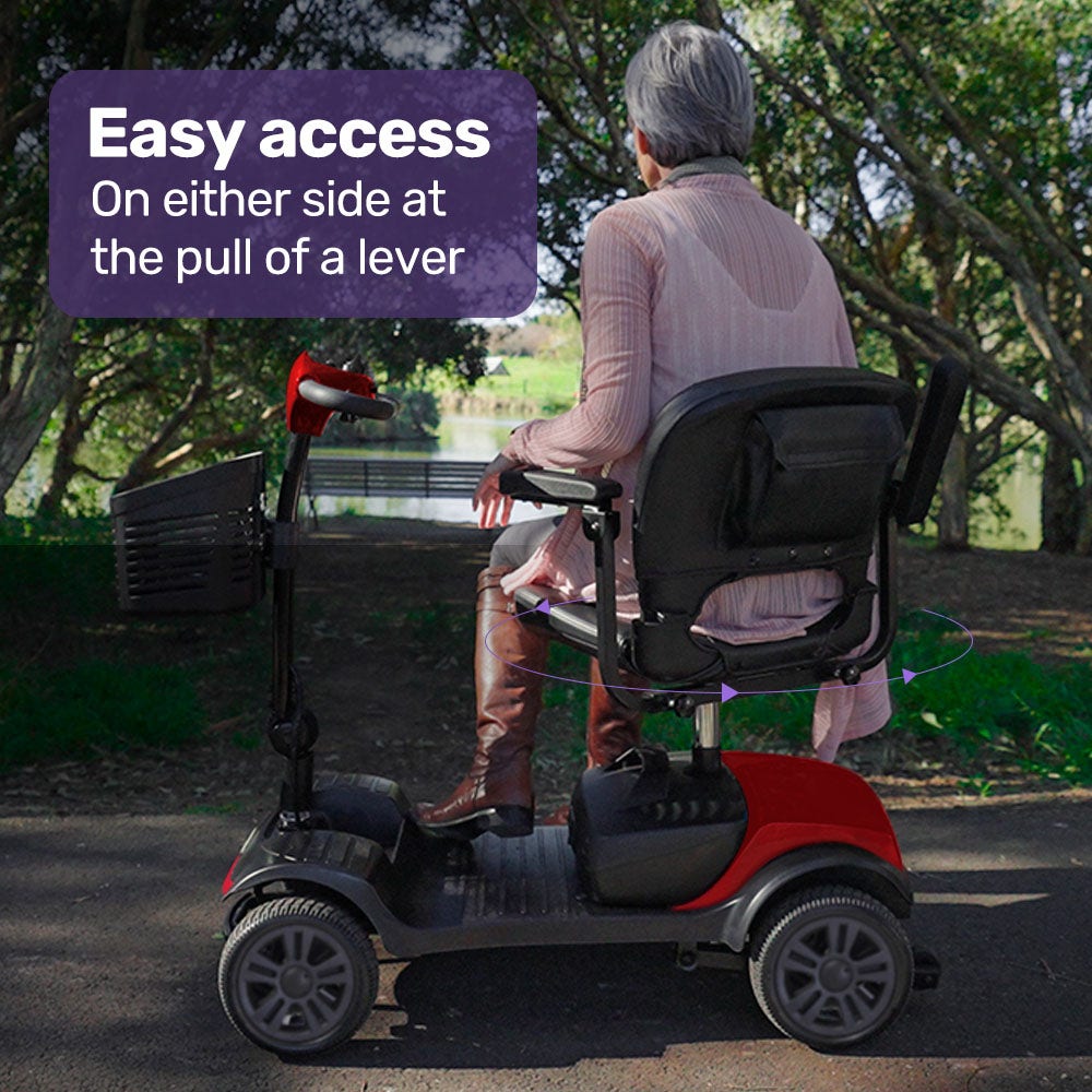 EQUIPMED SmartRider Electric Mobility Scooter - Black & Red