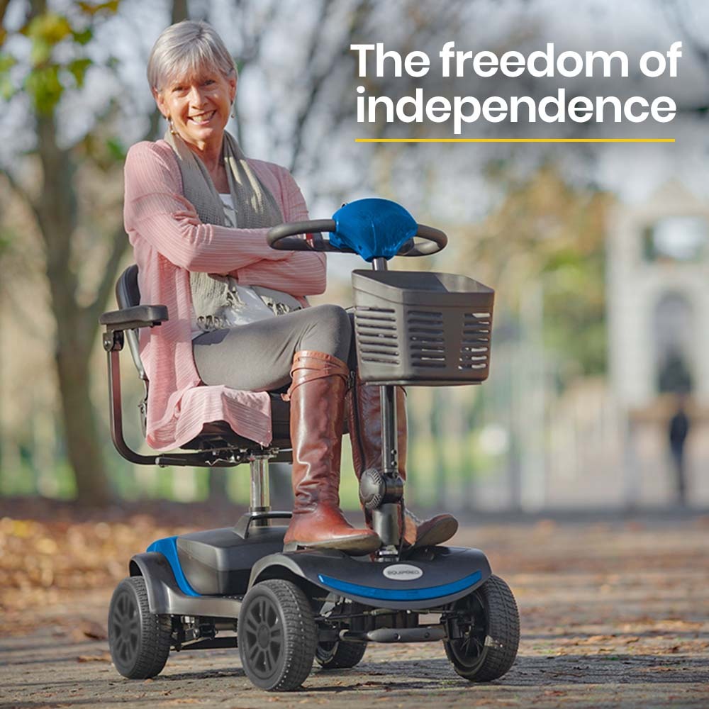 EQUIPMED SmartRider Electric Mobility Scooter - Black & Blue