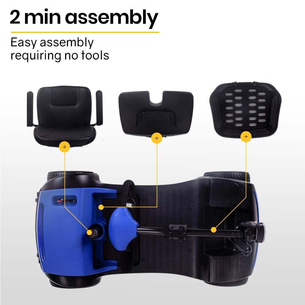 EQUIPMED SmartRider Electric Mobility Scooter - Black & Blue