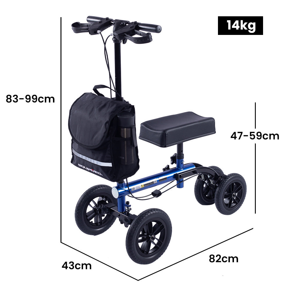 EQUIPMED Easy-Roller Knee Scooter Walker - Blue