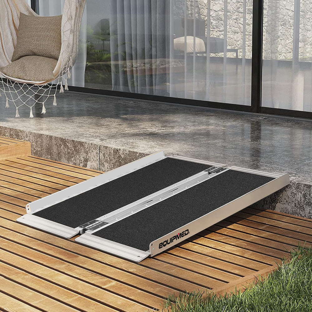91cm EQUIPMED Portable Folding Aluminum Access Ultra Grip Ramp