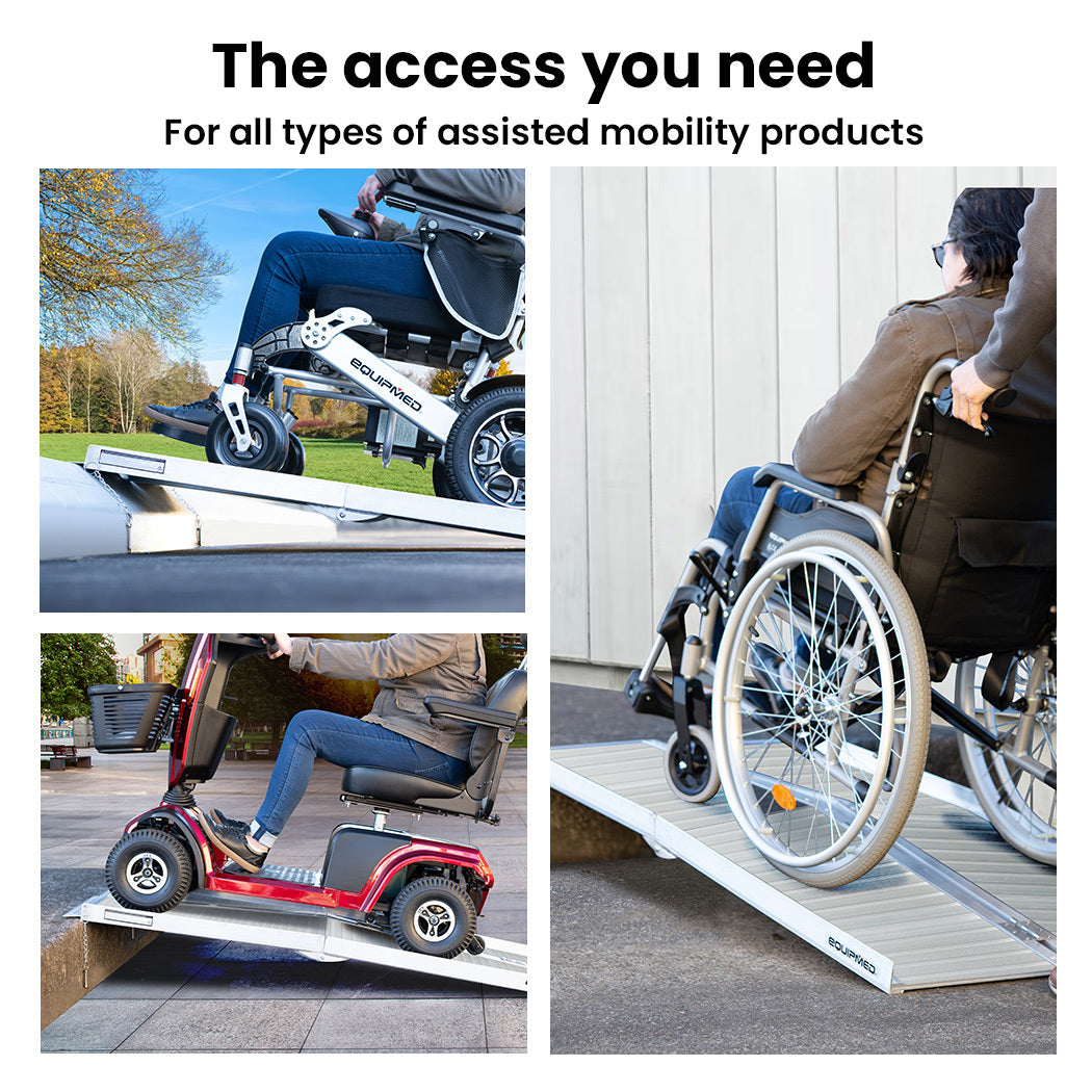 123cm EQUIPMED Portable Folding Aluminum Access Ramp