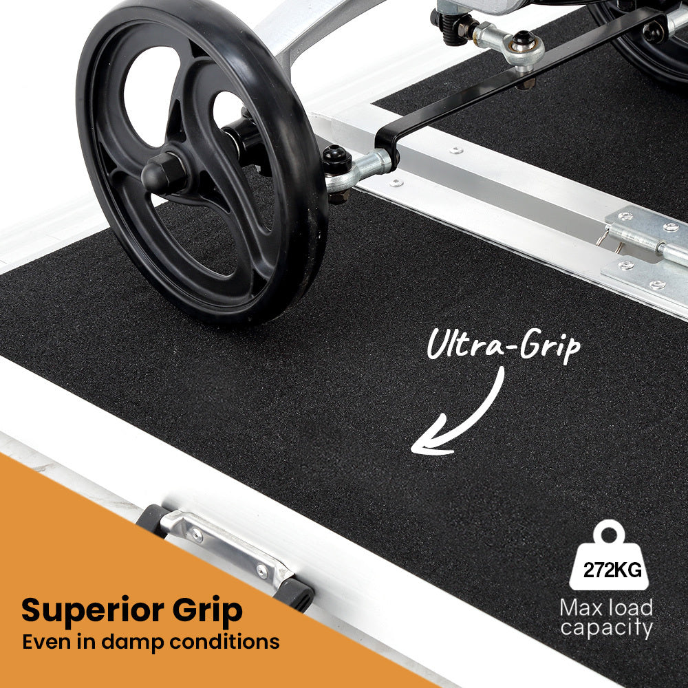 182cm EQUIPMED Portable Folding Aluminum Access Ultra Grip Ramp