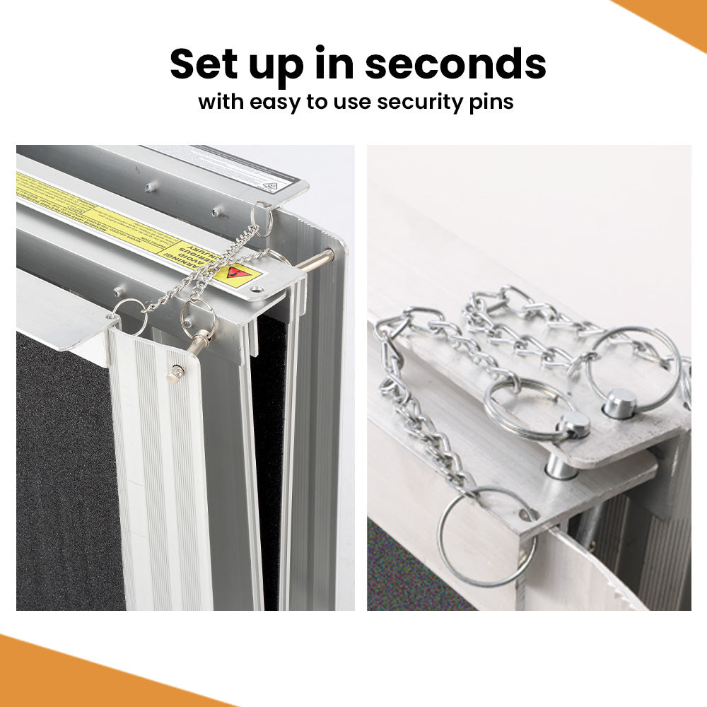 182cm EQUIPMED Portable Folding Aluminum Access Ultra Grip Ramp