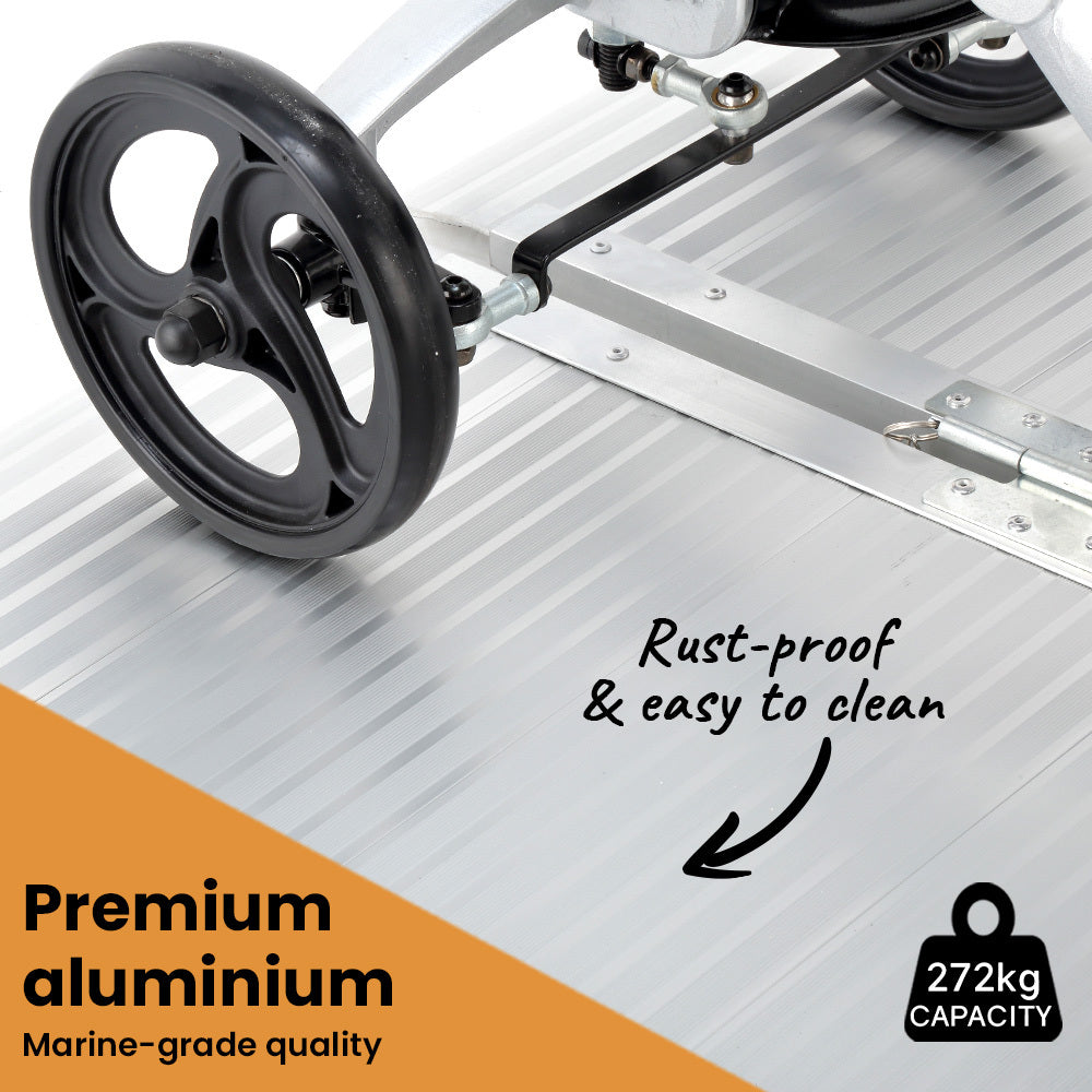 182cm EQUIPMED Portable Folding Aluminum Access Ramp
