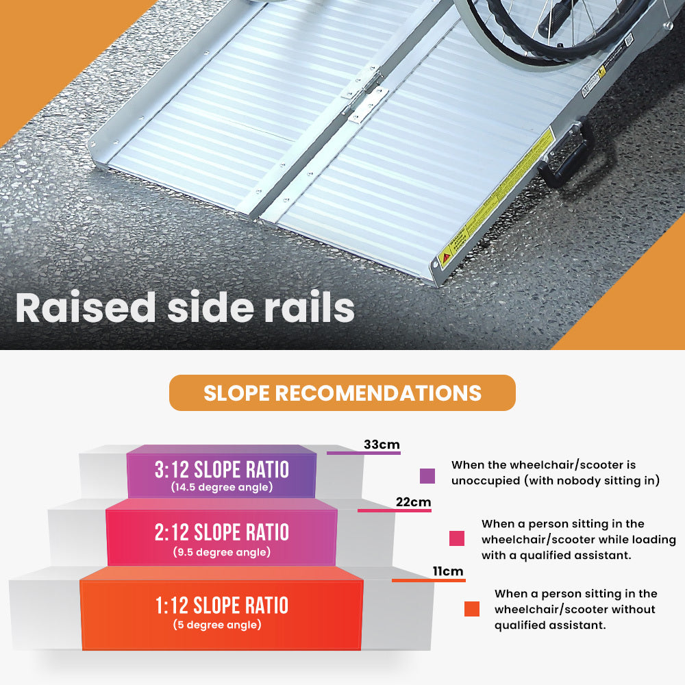 182cm EQUIPMED Portable Folding Aluminum Access Ramp