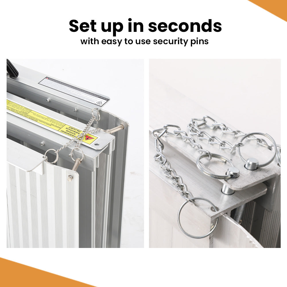 182cm EQUIPMED Portable Folding Aluminum Access Ramp
