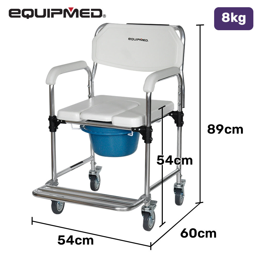 EQUIPMED Rolling Commode & Shower Chair