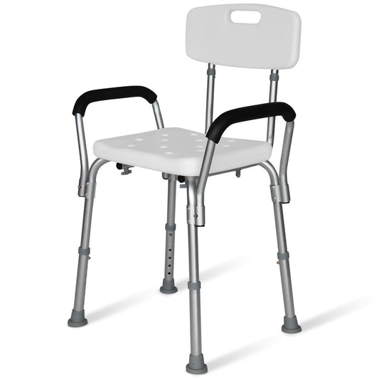EQUIPMED Adjustable Shower Chair with Arms for Safety and Confidence