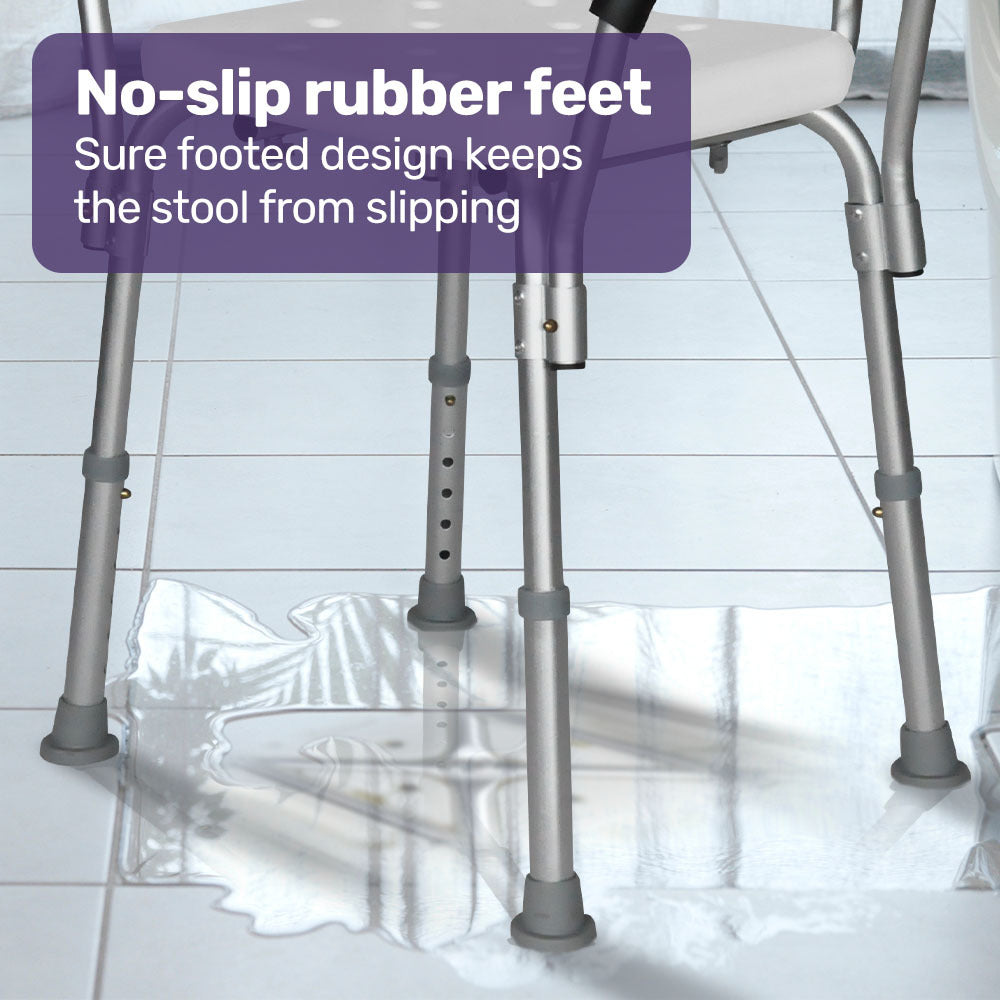 EQUIPMED Adjustable Shower Chair with Arms for Safety and Confidence