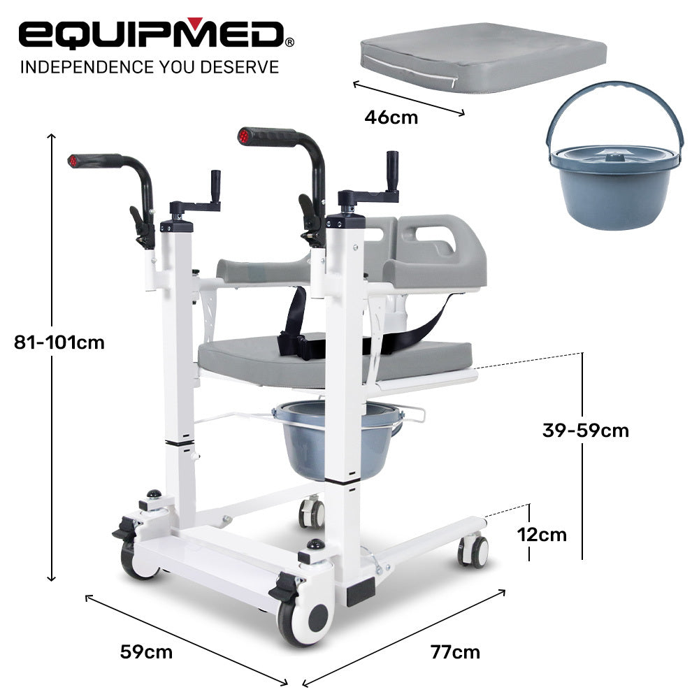 EQUIPMED 4in1 Manual Patient Transfer Lift Chair