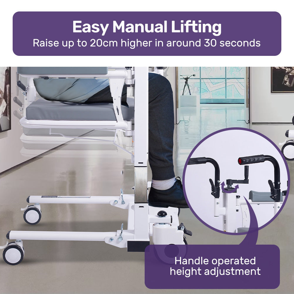 EQUIPMED 4in1 Manual Patient Transfer Lift Chair