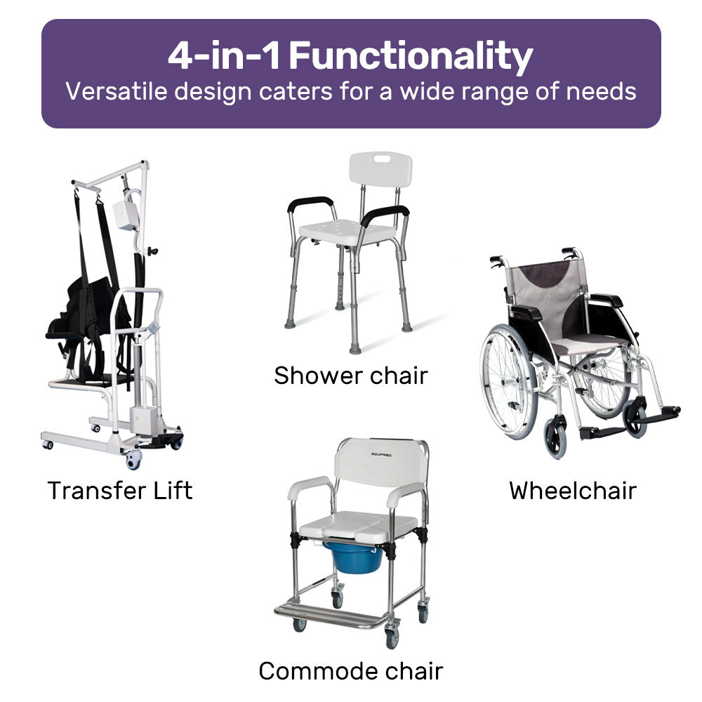 EQUIPMED 4in1 Manual Patient Transfer Lift Chair