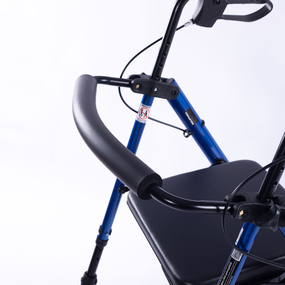 EQUIPMED Lightweight 4-Wheel Rollator Walker for Stability and Independent Living - Blue