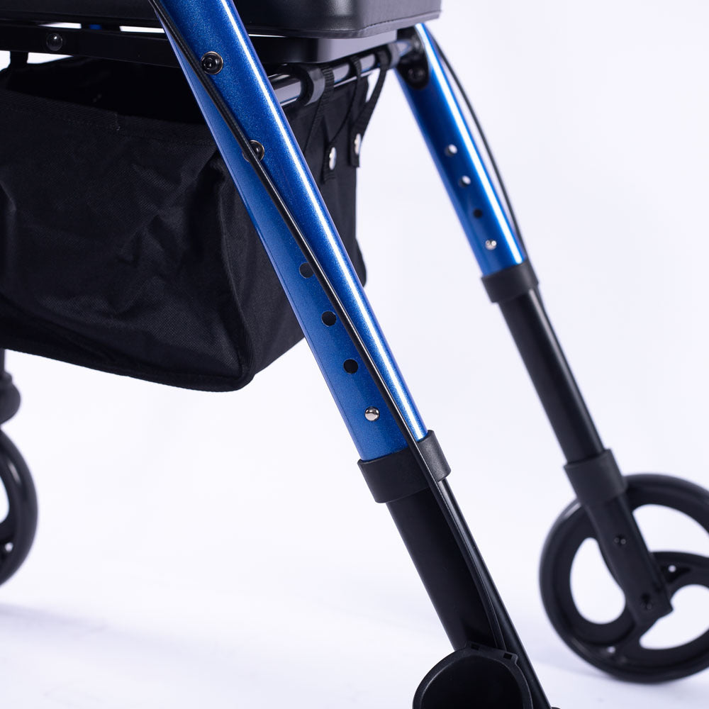 EQUIPMED Lightweight 4-Wheel Rollator Walker for Stability and Independent Living - Blue
