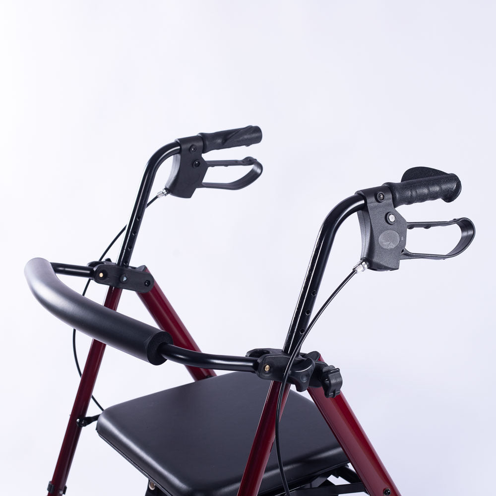 EQUIPMED Lightweight 4-Wheel Rollator Walker for Stability and Independent Living - Red