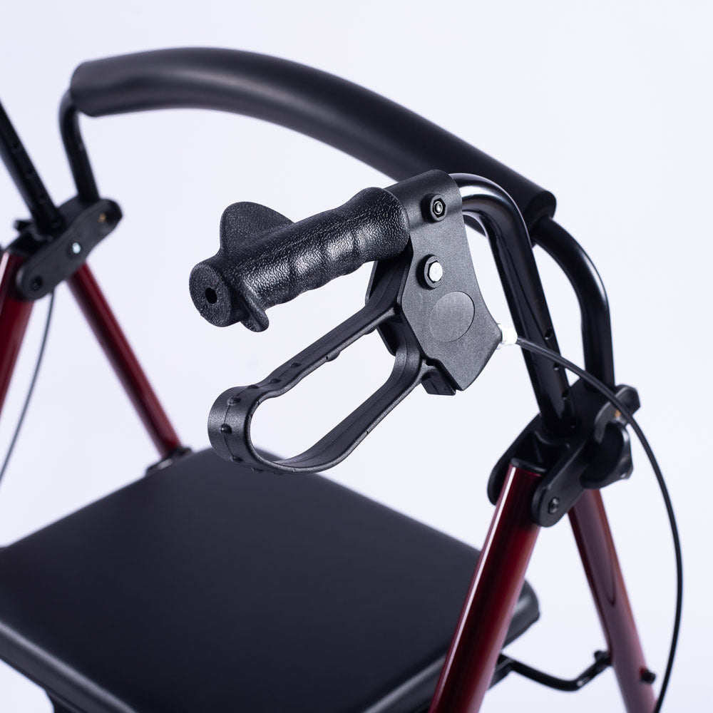 EQUIPMED Lightweight 4-Wheel Rollator Walker for Stability and Independent Living - Red