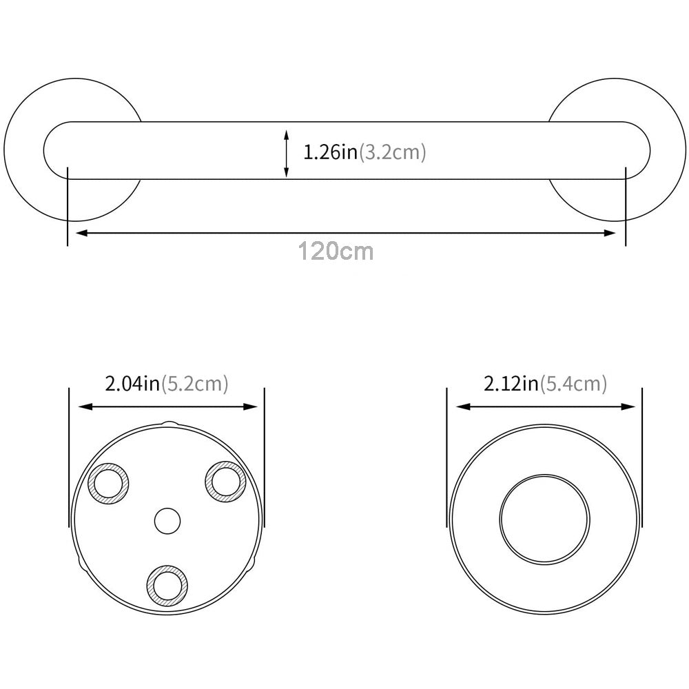 120cm Stainless Steel Safety Grab Bars for Shower & Toilet