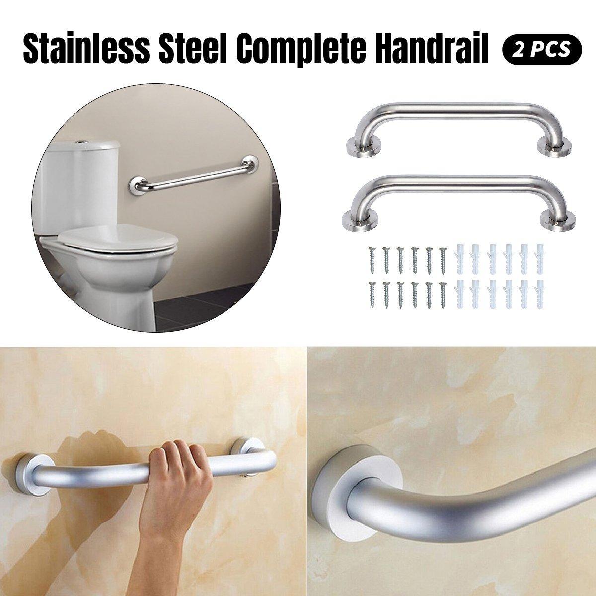 Set of 2 43cm Stainless Steel Grab Bars for Shower & Toilet